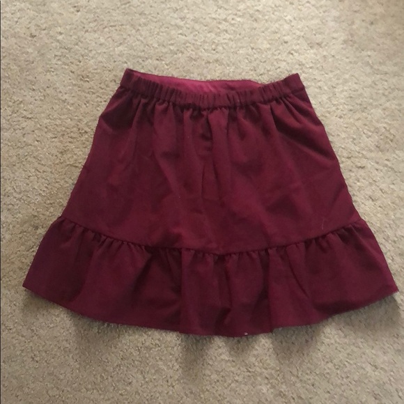 J.Crew Factory NWT Burgundy Flounce Skirt - Picture 4 of 4